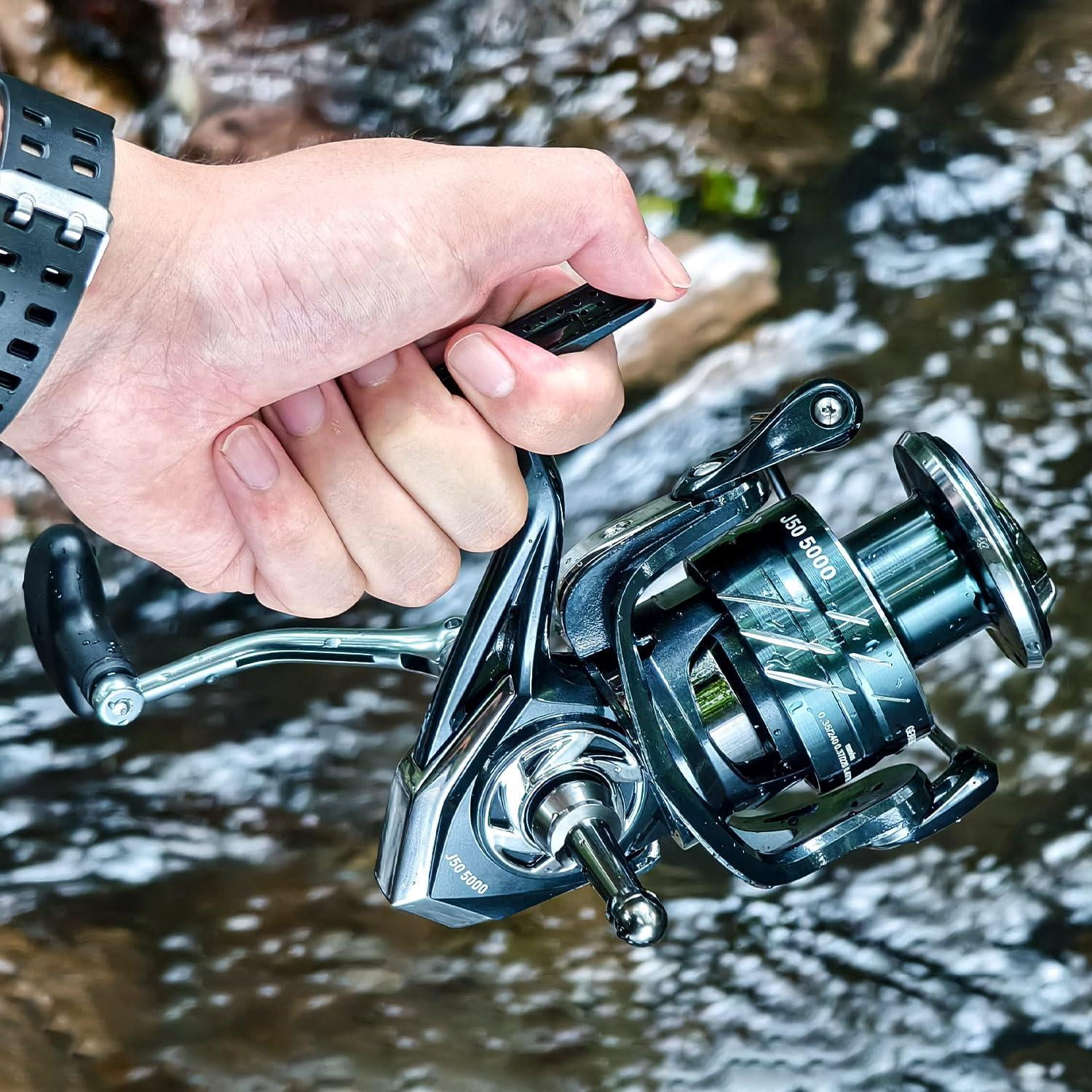 Spinning Fishing Reel 5.0:1/4.7:1 Gear Ratio 3+1bb High Strength Aluminum Design Ultra-smooth Operation With Free Balance Bar 1000 2000 3000 4000 5000series