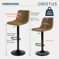 thumbnail image 6 of Okeysen Bar Stools Set of 2 Leather Counter Height Adjustable Swivel Armless Dining Chairs Mid Backs Metal Base for Pub Kitchen, Brown, 6 of 7