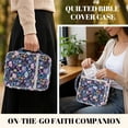 thumbnail image 2 of FOR U DESIGNS Floral Print Bible Case Quilted Bible Carrying Case Washable Bible Carrier Tote Bag with Zipper Pocket Book Cover Christian Bible Accessories, 2 of 7