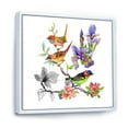 thumbnail image 3 of Designart 'Colourful Birds and Tropical Flowers I' Traditional Framed Canvas Wall Art Print, 3 of 5