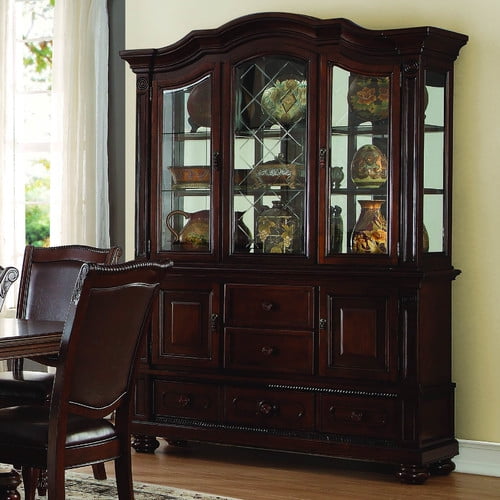 Homelegance Lordsburg 5 Drawer Buffet & Hutch in Dark Brown