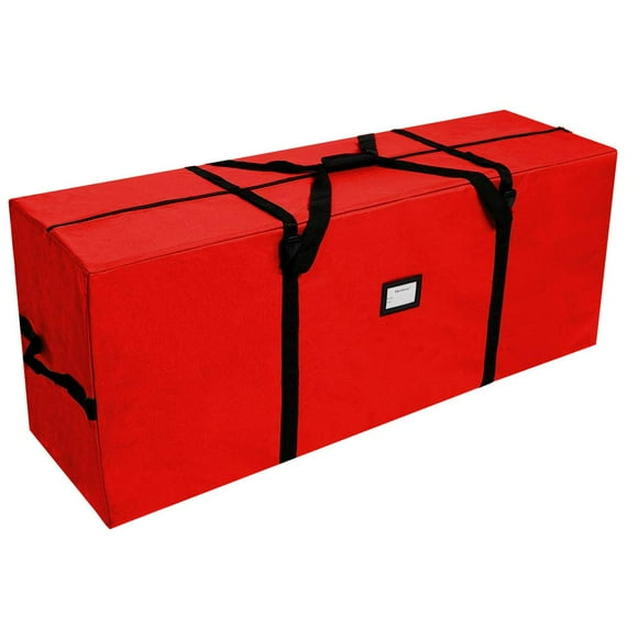 OurWarm Christmas Tree Storage Bag Extra Large Heavy Duty Storage Containers for 8 Ft Artificial Tree 600D Oxford Xmas Holiday Tree Storage Bags with Reinforced Handles Zipper, Red 50"" x 15"" x 20""