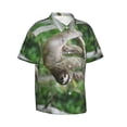 thumbnail image 2 of Sloth Hawaiian Shirts For Men, Summer Short-Sleeve Relaxed-Fit Button-Down Shirts X-Large, 2 of 9
