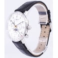 thumbnail image 2 of Men's Hindenburg 40mm Black Leather Band Steel Case Quartz Silver-Tone Dial Analog Watch 7036-1, 2 of 3