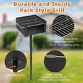 thumbnail image 4 of Park-Style Outdoor BBQ Charcoal Grill, Cooking Grate and Post for Camping or Backyard, 16inx16in, 4 of 7