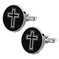 thumbnail image 1 of Moluckfu 1Par Botones Para De Con Cruz Negro Accesorios Masculina, 1 of 8