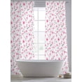 thumbnail image 4 of Pink Spring Floral Sheer Curtains 96 Inch Length 2 Panels Set, Summer Botanical Elegant Voile Window Treatment Semi Sheer Long Curtains Drapes for Bedroom/Living Room/Kitchen 52"x96"x2, 4 of 7