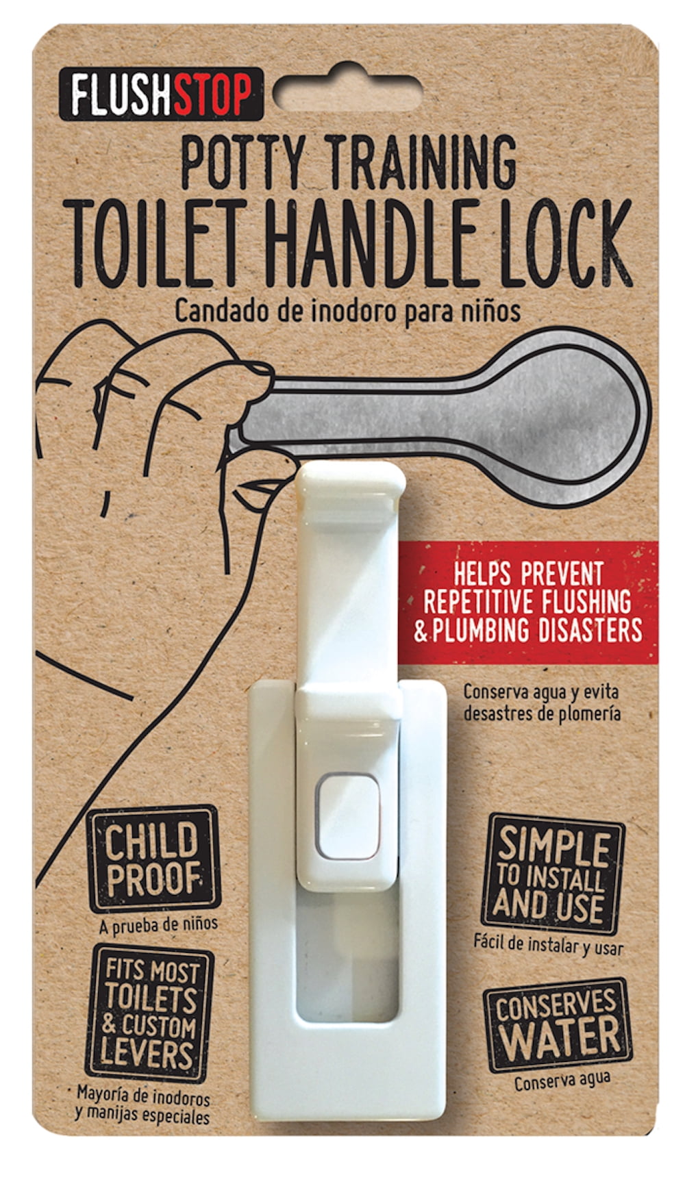 FlushStop Toilet Handle Lock (White)