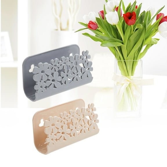 MLINS Sponge Holder with Suction Cup Sink Organizer Plastic Soap Dishwashing Drainer Rack(Apricot)