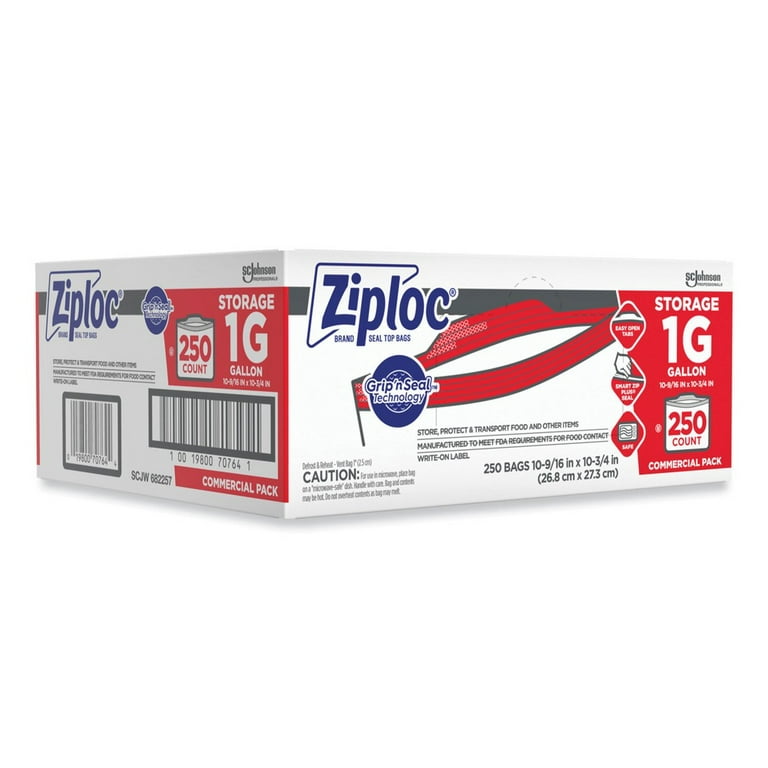 Ziploc Storage Bags - 1 Gallon - ULINE - Carton of 250 - S-24925