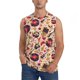 thumbnail image 1 of Fotbe gold Skull Guitar record Men's Camiseta sin Mangas Estampada para Hombres, Playera Casual para Gimnasio, Entrenamiento, Playa-Large, 1 of 7