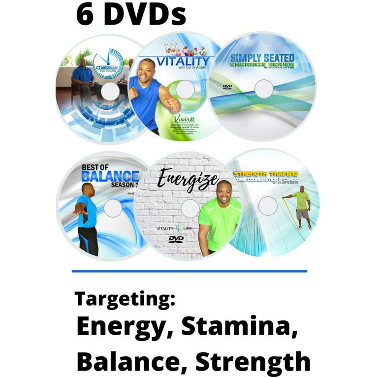 Exercise DVD for Seniors- :20 REFUEL, 5 DVDs + 3 Fitness Bands + Resistance  Band Poster + Balance Exercise Manual + Bonus Gift. All Exercise for