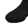 thumbnail image 5 of hopeusnice Round Toe Stretch Chunky Heel Ankle Boots Women Suede Fashion Boots for Street Style Black 35, 5 of 8