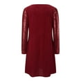 thumbnail image 4 of XIYON Dress For Women Casual Dress Fashion Solid Color Collar Long Sleeve Sequin Party Elegant Daily Wear Lady Tunic Elegant, 4 of 5