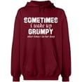 thumbnail image 2 of OXI Hoodie Sweatshirt - I Wake Up Grumpy, Basic Casual Hoodie for Men's and Women Fleece Hoodie Long Sleeve - Cardinal Red 2X-Large, 2 of 3