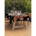 thumbnail image 2 of Outdoor Tablecloth with Umbrella Hole and Zipper, Black Christmas Rectangle Table Cloth 60x102 Inch Waterproof Tablecloth, Xmas Tree Gingerbread Snowman Winter Picnic Table Cover for Patio Camping, 2 of 7