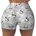 thumbnail image 2 of Balery Pandas Between Clouds and Stars Printed Workout Shorts for Women Seamless Scrunch Short Gym Yoga Running Sport Active Exercise Fitness Shorts-Medium, 2 of 8