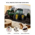 thumbnail image 4 of Farm Tractor Couch Cover for 2 Cushion Couch, Green Truck Country Rustic Field Harvester Washable Love Seat Sofa Covers Slipcover, Throw Sofa Covers for Pets, Furniture Protector 71"x102", 4 of 9