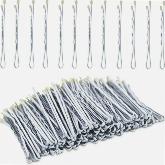White Bobby Pins, 200Pcs White Hair Pins Waves Bobby Pins Hair Accessories for Women, White Gray Hair (2.2inch/5.5cm)