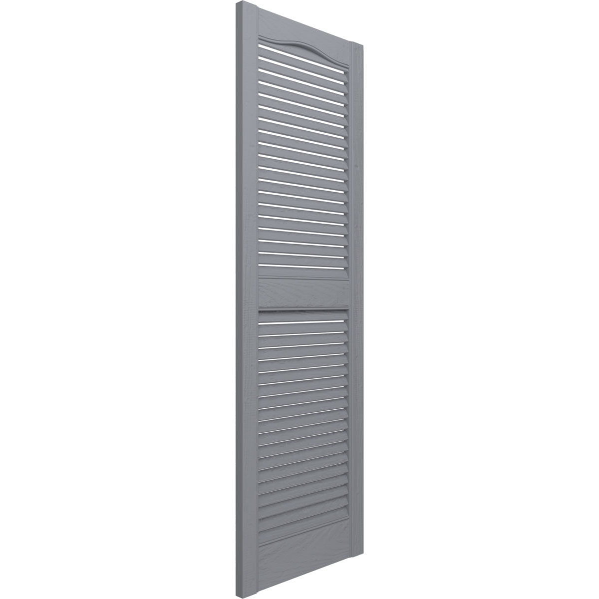 14 1/2"W X 67"H Mid-America Vinyl, Standard Size Cathedral Top Center Mullion, Open Louver Shutter, W/Installation Shutter-Lok'S & Matching Screws, 030 - Paintable
