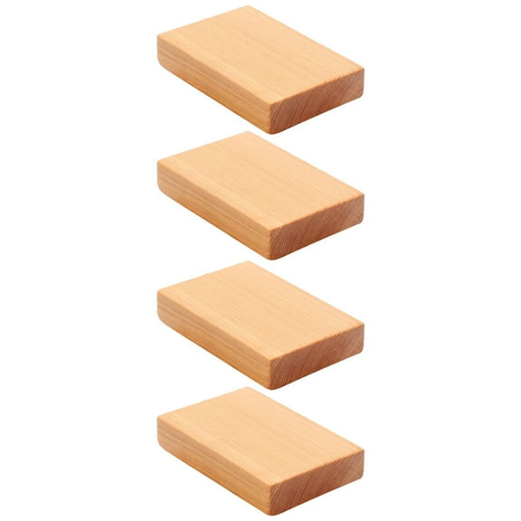 LIFKOME Building Blocks Natural Wood 4Pcs 2.36X1.57X0.47in