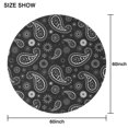 thumbnail image 6 of Black Paisley and Floral Pattern Round Tablecloth 60"x60",Wrinkle Wipeable Table Cloth for Kitchen Dining Room Picnic Patio Party, 6 of 6