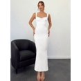 thumbnail image 6 of White Backless Bow Detail Maxi Dress For Women, Sleeveless Bodycon Evening Dress, 6 of 7