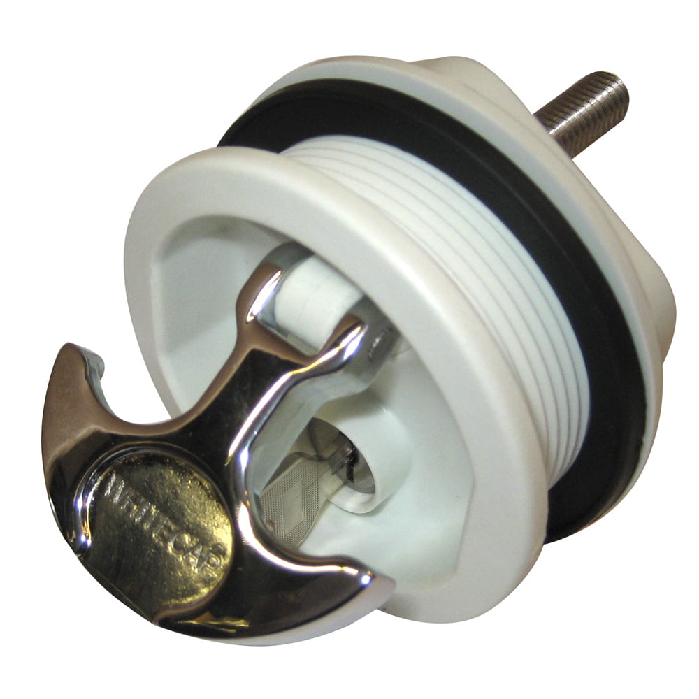 WHITECAP THANDLE LATCH CP ZAMAC/WHITE NYLON LOCKING