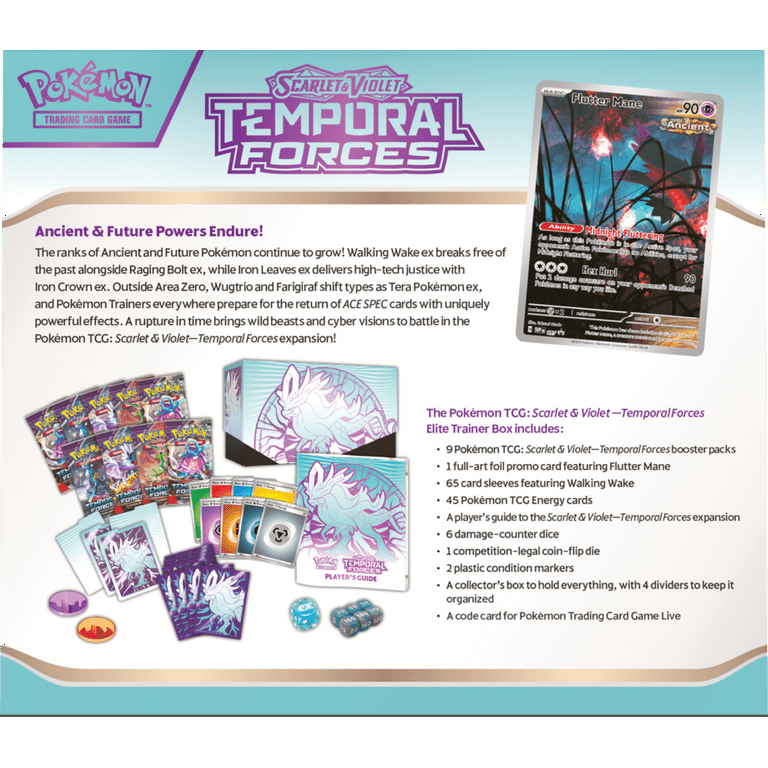 temporal forces pokemon tcg card list Amazon.com: Pokemon TCG: Scarlet and Violet: Temporal Forces: Elite Trainer  Box: Walking Wake main image 1