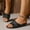 #01 Black, variant on Women's Slipper Sandals Fashion Spring Summer Comfortable Style Sandals Solid Color Hollow Flower Breathable Round Head Open Toe Thick Bottom Wedge Heel Sandals