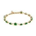 thumbnail image 2 of ANGARA Multi-Shape Lab Grown Emerald Station Bracelet for Women in 14K Yellow Gold (Size-5mm) | May Birthstone, Birthday, Anniversary, Jewelry Gift for Women | Lab-Grown Emerald Bracelet, 2 of 7
