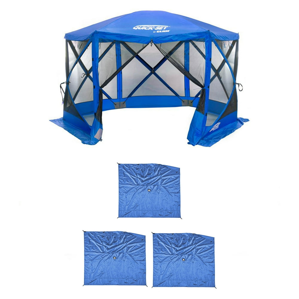 Clam Quick Set Escape Sport Tailgating Shelter Tent + Wind