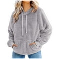 thumbnail image 2 of Kiplyki Fall Hoodies for Women Zipper V-Neck Pullover Tops Long Sleeve Hooded Blouse Sweatshirt, 2 of 6