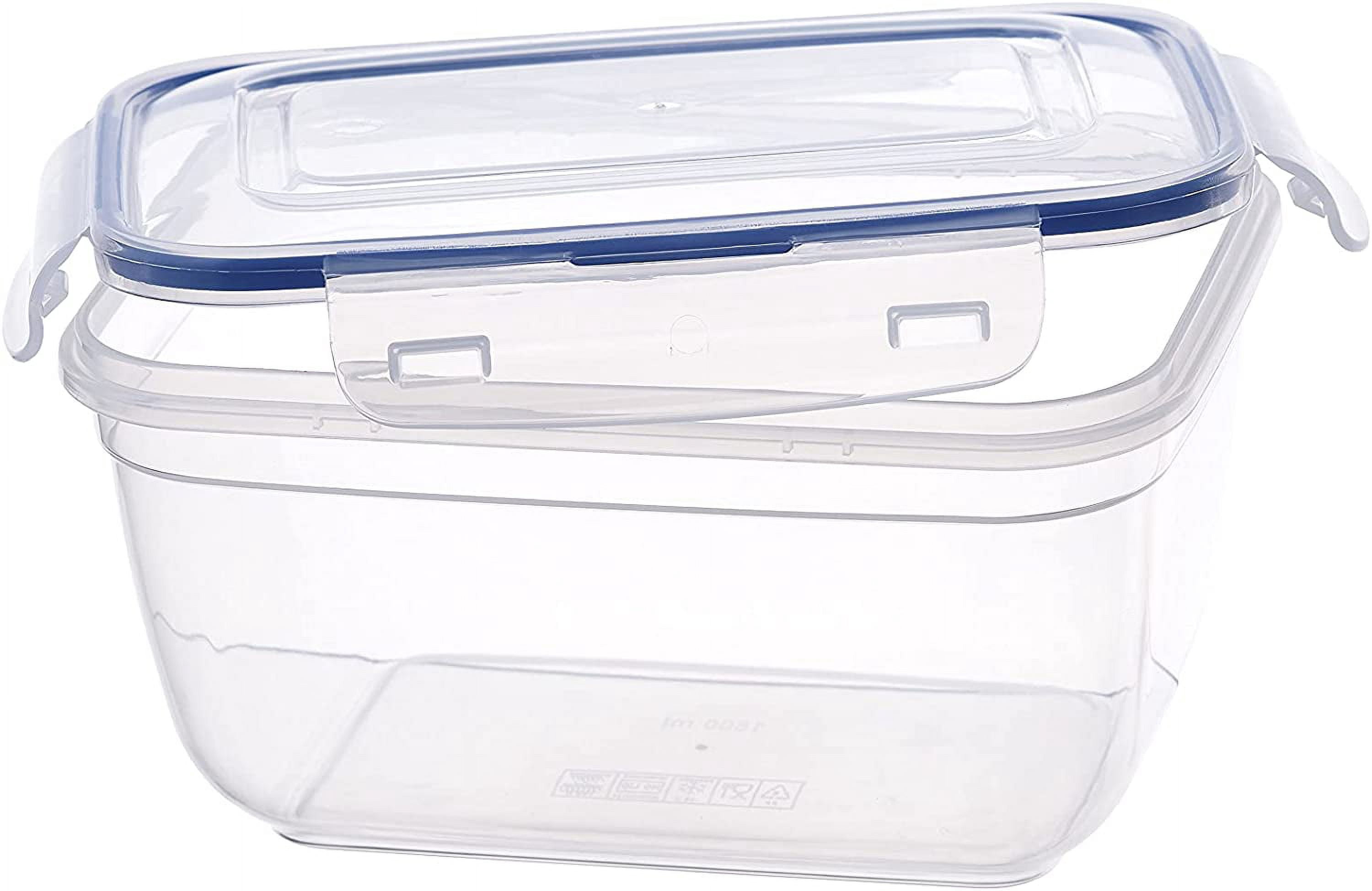 Superio Sealed Food Storage Containers, 10 Cup, 80 Oz, Airtight Leak Proof Meal Prep Containers, Rectangle Shape, Microwave and freezer safe, BPA-free Plastic (4, 2.5 Quart)