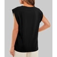thumbnail image 4 of Defitshape Women's Soft Tank Top Casual Blouse Summer Sleeveless Shirt Crew Neck Spring Short Sleeve Fall Cap Sleeve Blouse Black Small, 4 of 5