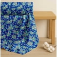 thumbnail image 4 of Soimoi Blue Cotton Voile Fabric Leaves & Periwinkle Floral Printed Fabric 1 Yard 56 Inch Wide, 4 of 7