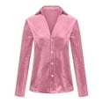 thumbnail image 4 of Qertyioot Mode Chemise Décontractée à Manches Longues pour Femmes avec Col Rabattu et Boutons, 4 of 6