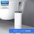 thumbnail image 2 of Bamodi Mordern Toilet Brush with Holder, Stainless Steel Toilet Brush, White, 3 Brush Heads, 2 of 6