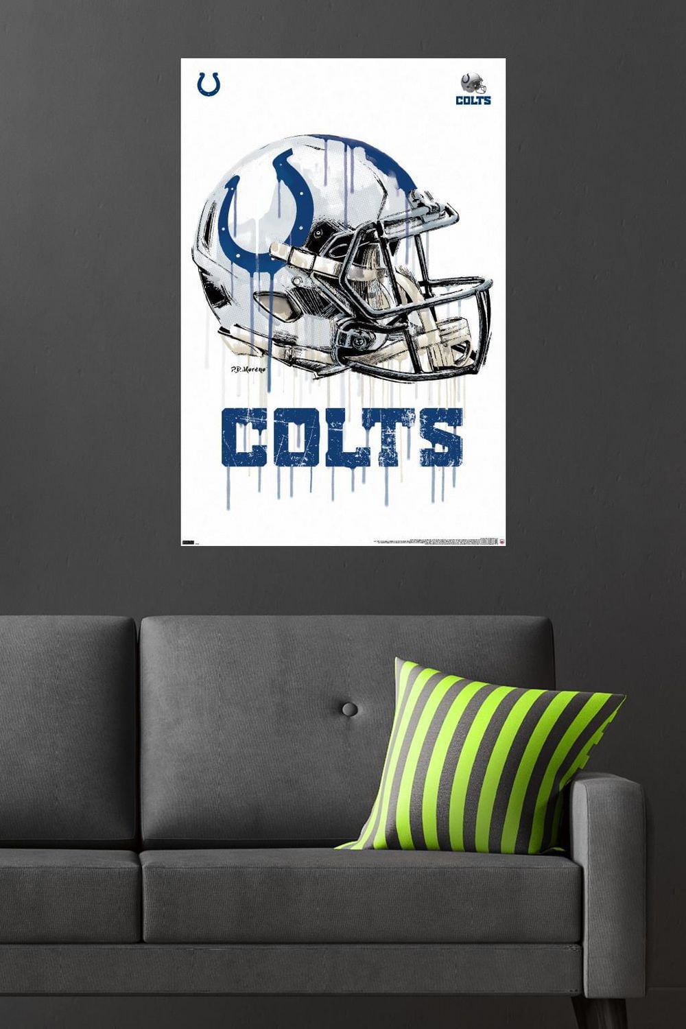 NFL Indianapolis Colts - Drip Helmet 20 Wall Poster, 22.375" x 34"