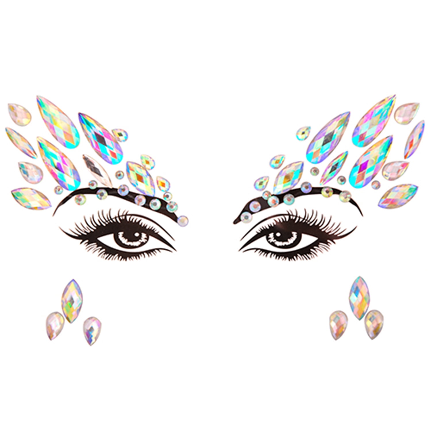  Music Festival Face Jewels, Rhinestone Rave Face Gems  Glitter,Crystal Birthday Party Festival Face Sticker, Eyes Face Body  Temporary Tattoos for Festival Halloween Party,4-Pack : Beauty & Personal  Care