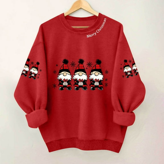 ChaoHeng Christmas Long Sleeve Women Women's Fashion Christmas Graphic Sweatshirt,Long Sleeve Crewneck Pullover