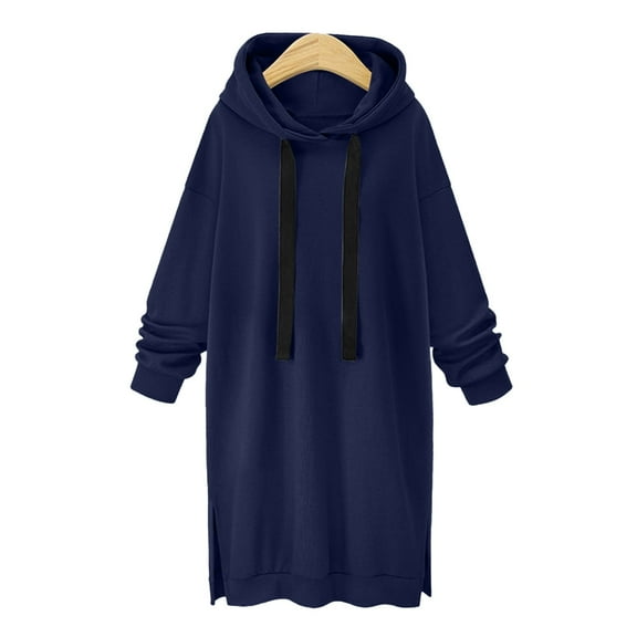 Kiplyki Fall Hoodies for Women Color Long Velvet Loose Long Sleeved Hooded Tops