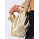 thumbnail image 5 of CHAQUETA DE MUJER INSPIRE CHIC, FAUX LEATHER, CORTA, SIN COLLAR, ABIERTO EN FRONTAL, CHAQUETAS DE MOTO BIKER, TALLA XS, DORADO, 5 of 6