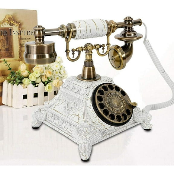 Miumaeov Vintage Antique Old Fashioned Rotary Dial Phone Handset Telephone Office Home