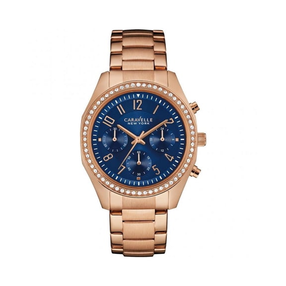 Bulova Caravelle New York Women's Blue Dial Quartz Chronograph Watch 44L196