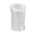 thumbnail image 4 of JIAYUE Women's T Shirt U Neck Solid Color Linen Sleeveless Tank Tops Buttons Casual Loose Fit Summer Breathable Lightweight Vest For Daily Vacation Wear, 4 of 5