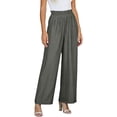 thumbnail image 1 of Pantalones de Cintura Alta de Pierna Ancha para Mujeres Trabajo Casual Pierna Ancha Recortada Viaje Senderismo Cintura Elástica con Bolsillos, 1 of 9