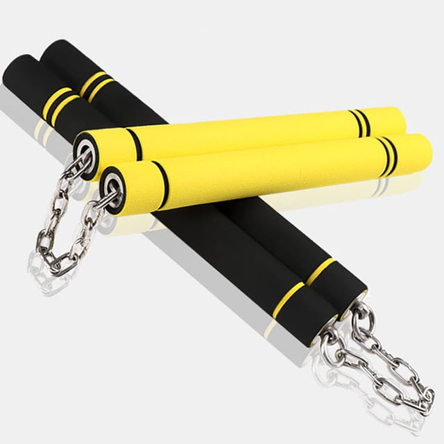 Entrenamiento seguro de gomaespuma con cadena de acero para principiantes Ninja Family Brother Portfolio (negro + amarillo)