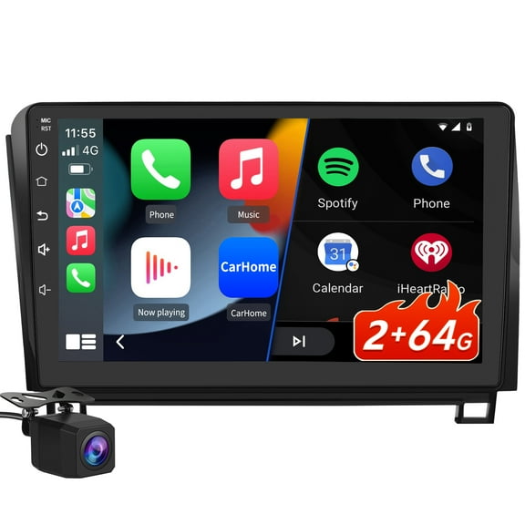 AWESAFE 10.1" Android 13 Car Stereo for Toyota Tundra 2007-2013 & Sequoia 2008-2018 2GB RAM 64GB ROM, Wireless CarPlay, GPS, WiFi, BT, Mirror Link, SWC, Reverse Camera