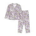 thumbnail image 1 of Balery Lavender Flowers Conjunto de Pijama con Estampado para Mujer, Conjunto de Dos Piezas con Manga Larga, Ropa de Dormir Suave con Bolsillos, Pijamas Cómodos-Large, 1 of 7